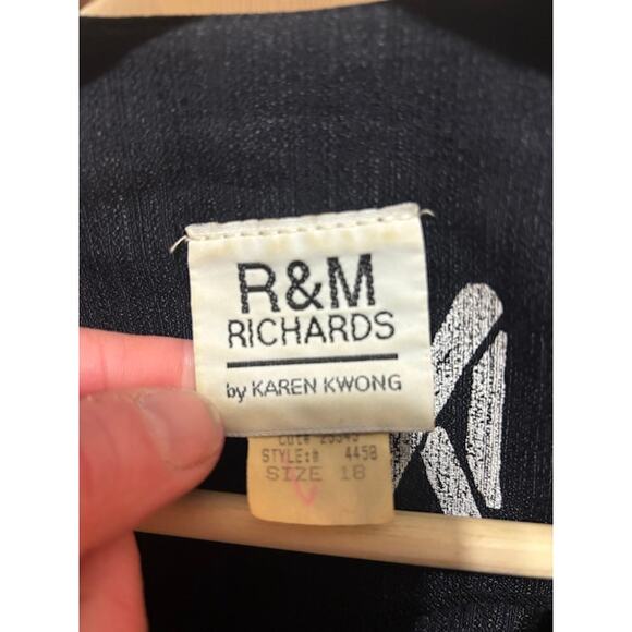 VTG R & M Richards Vintage shirt short sleeve black white open front blouse - Picture 4 of 7